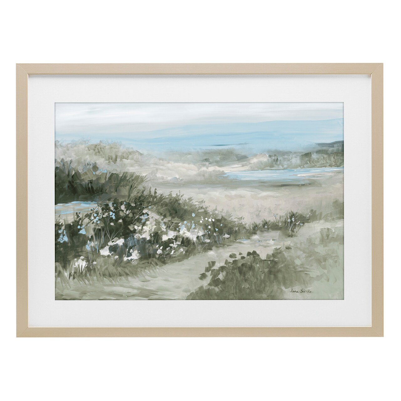 Stupell Industries Neutral Quiet Composition Landscape Framed Print Under Glass, design by Jane Slivka